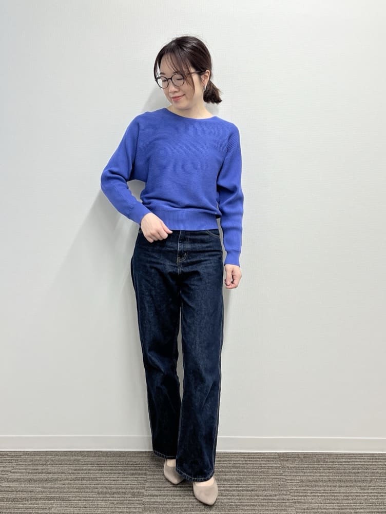 saoriさんの「【洗濯機OK】花粉防止リブドルマンニット」を使ったコーディネート