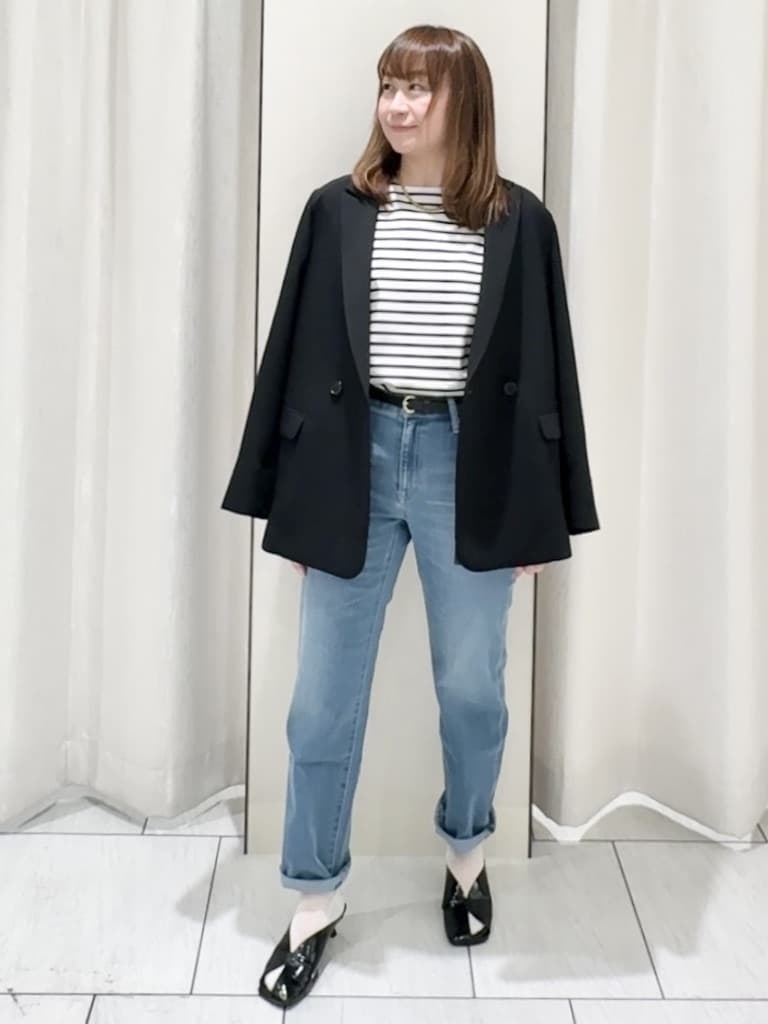 ʏᴜᴋɪᴋᴏさんの「UNTITLED｜◆【洗える/ストレッチ性】ダブルブレストジャケット」を使ったコーディネート