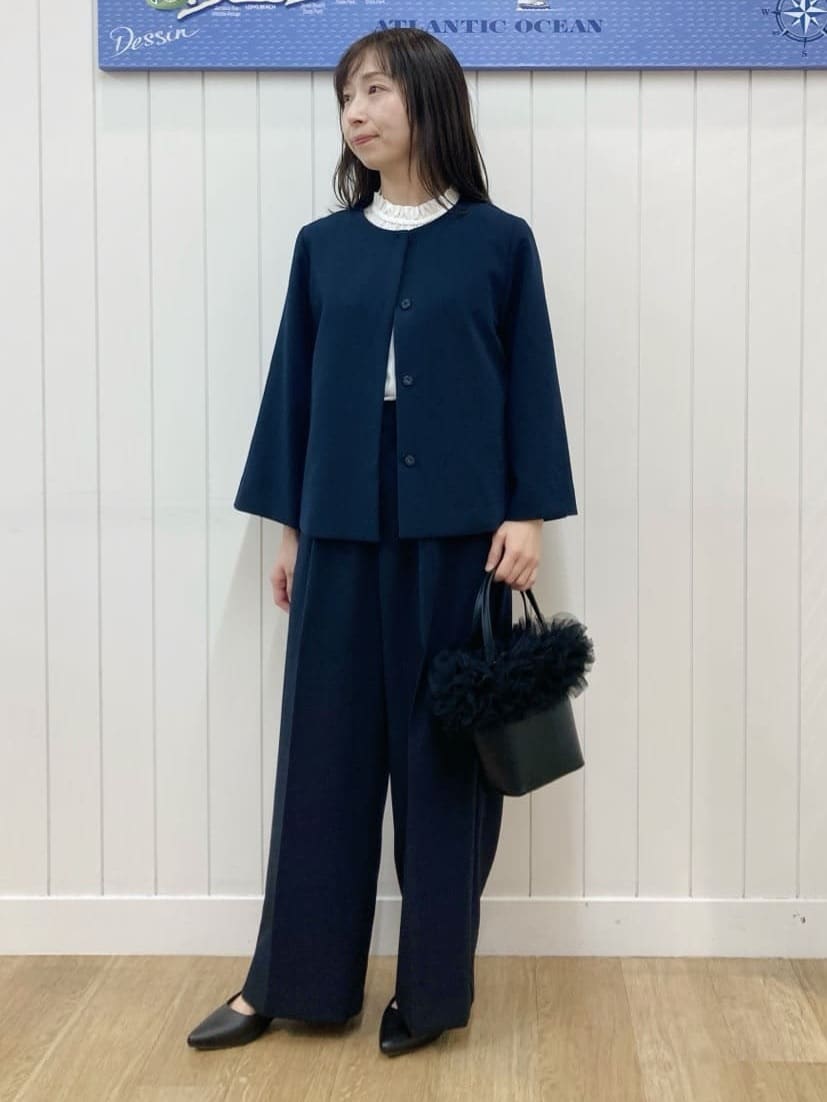 yoshiさんの「Dessin｜【セットアップ可能/洗える】ダブルクロスワイドパンツ」を使ったコーディネート