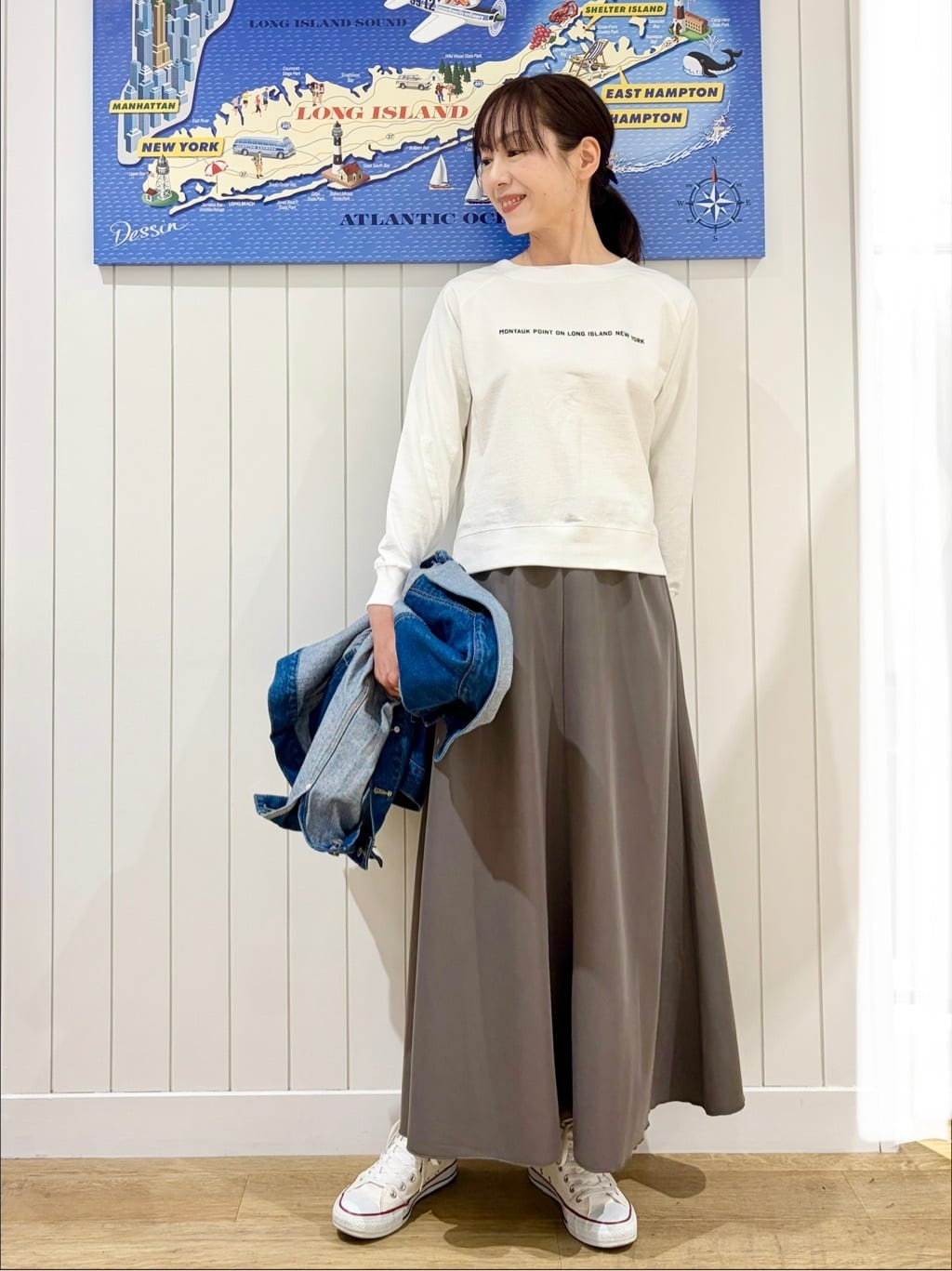 uwatokoさんの「Dessin｜【ユニセックス/2WAY】リバーシブルデニムジャケット」を使ったコーディネート