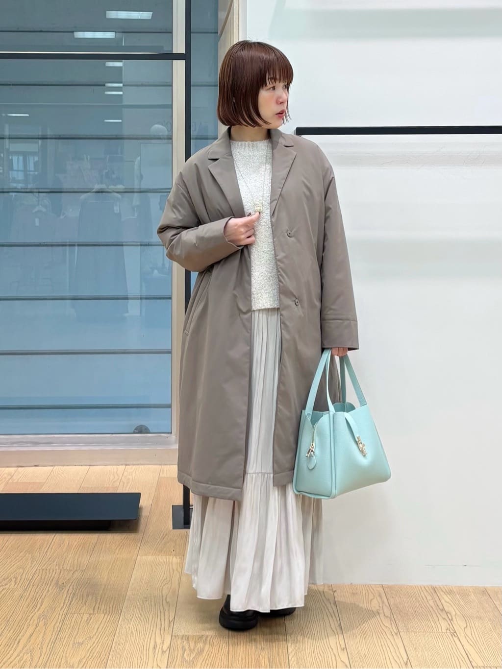 asamiさんの「INDIVI｜【洗える／ラメ／意匠感】ミックスブークレニット」を使ったコーディネート