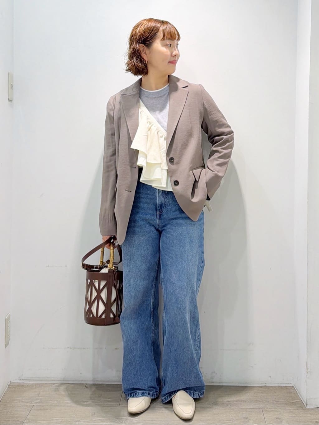 sumicaさんの「OPAQUE.CLIP｜配色レイヤードロングスリーブTシャツ【洗える】」を使ったコーディネート
