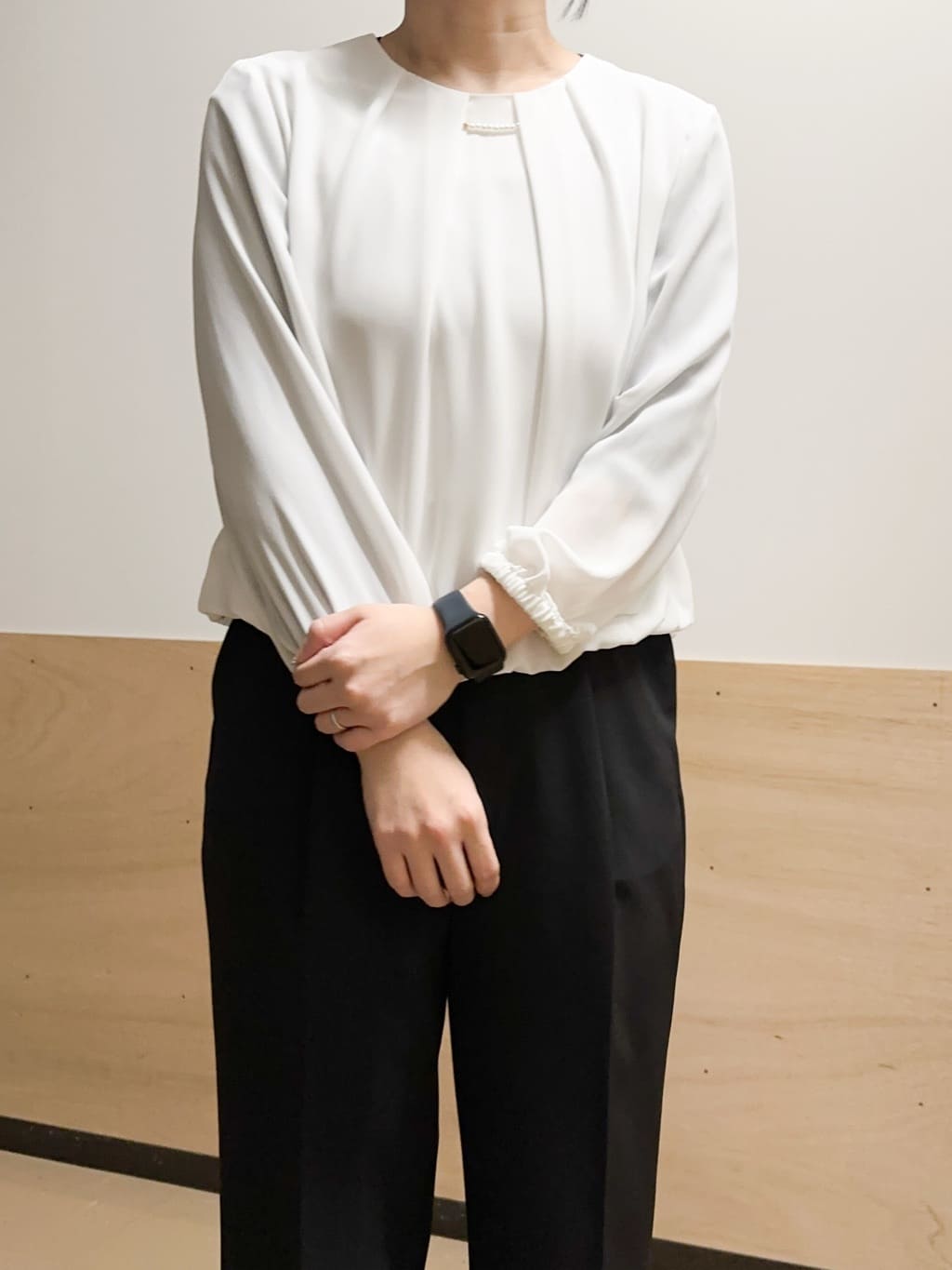 すーさんの「grove｜【マシンウォッシュ／防シワ/SS-3L】ストレッチワイドパンツ」を使ったコーディネート