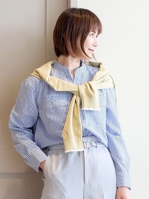 yamakoさんの「grove｜レイヤード風配色カーディガン」を使ったコーディネート