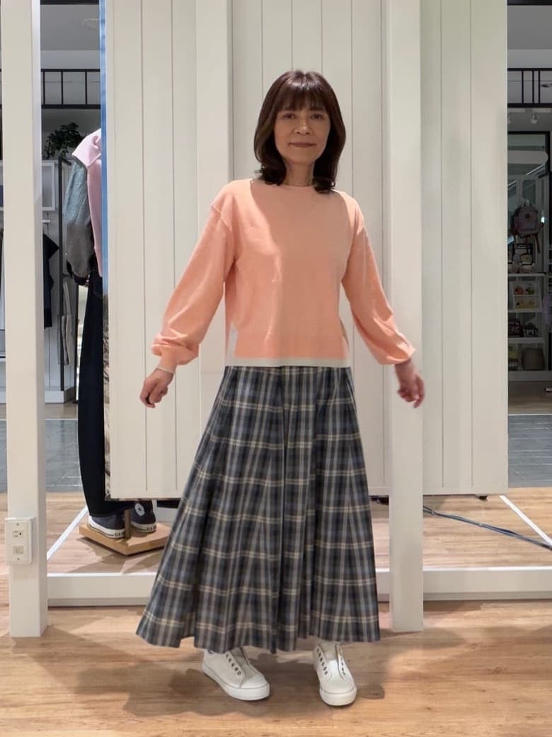 Fujitaさんの「Dessin｜【洗える】バイカラーデザインニット」を使ったコーディネート