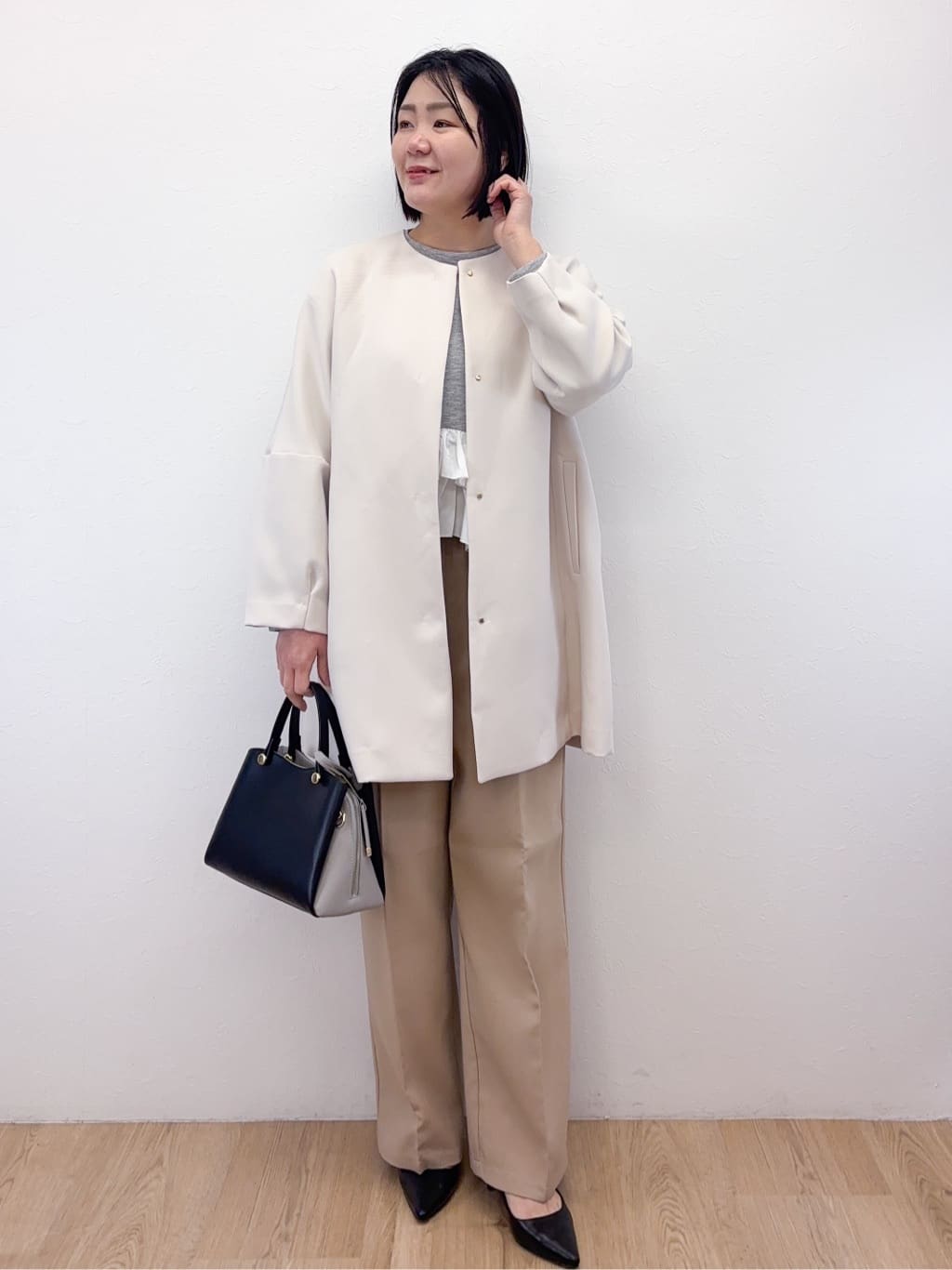 Takeさんの「OPAQUE.CLIP｜フォルムスリーブミドルコート【洗濯機OK】」を使ったコーディネート