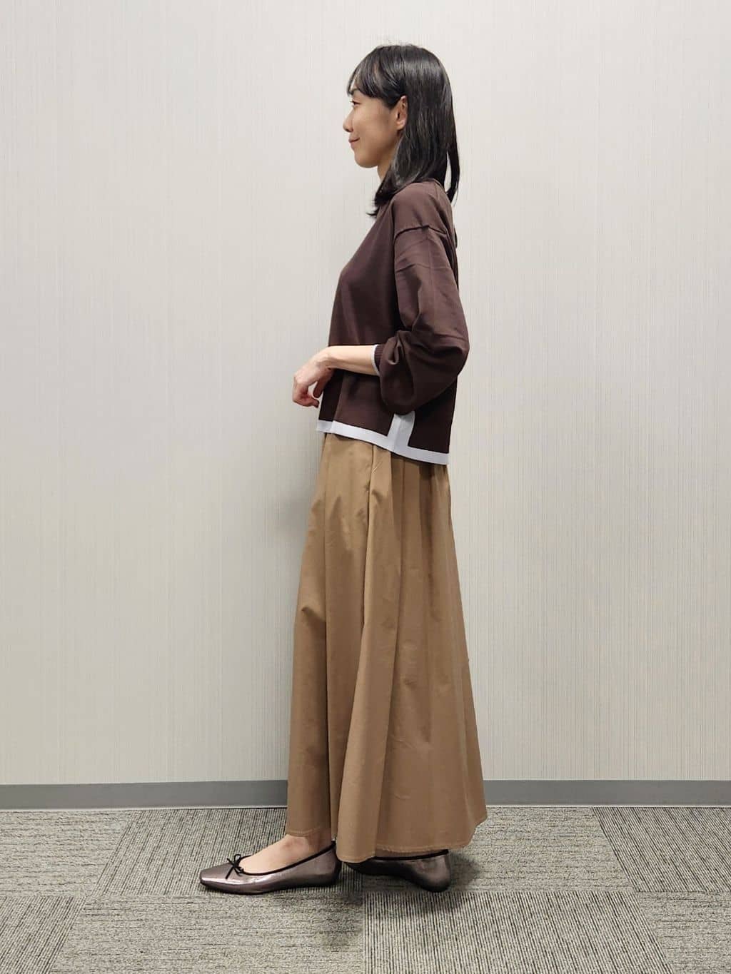 naraさんの「Dessin｜【洗える】バイカラーデザインニット」を使ったコーディネート