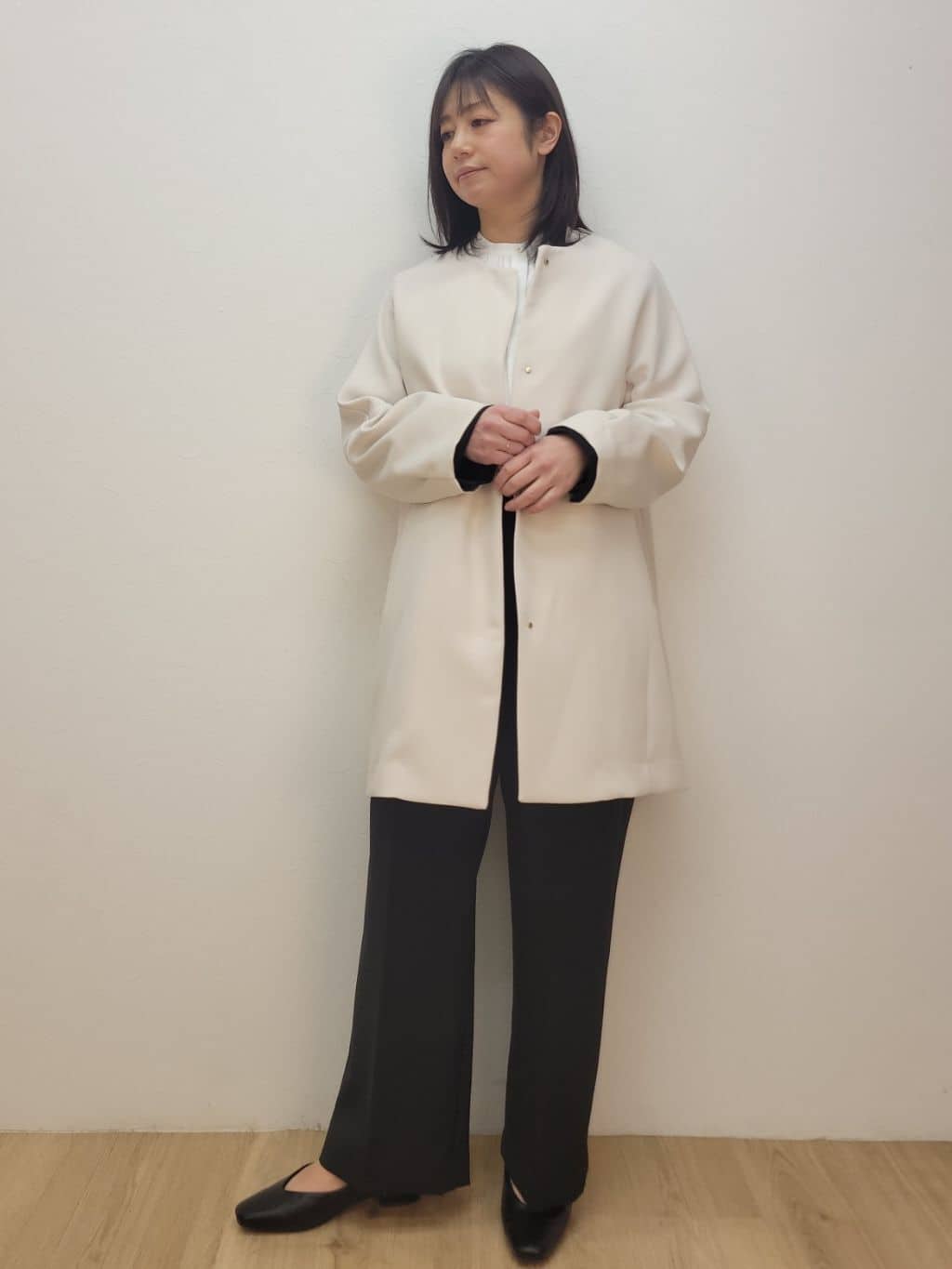 LISAさんの「OPAQUE.CLIP｜《通勤／セットアップ対応》 Vネックジャケット／ダブルクロス【洗濯機OK】」を使ったコーディネート