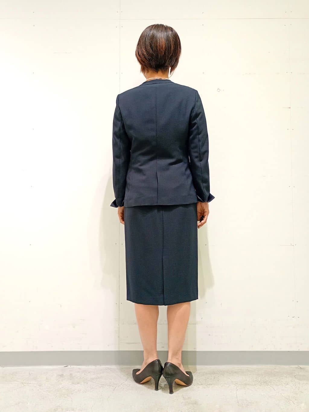 Kさんの「INDIVI｜【定番スーツ／UVケア／洗える】ウール調ノーカラージャケット」を使ったコーディネート