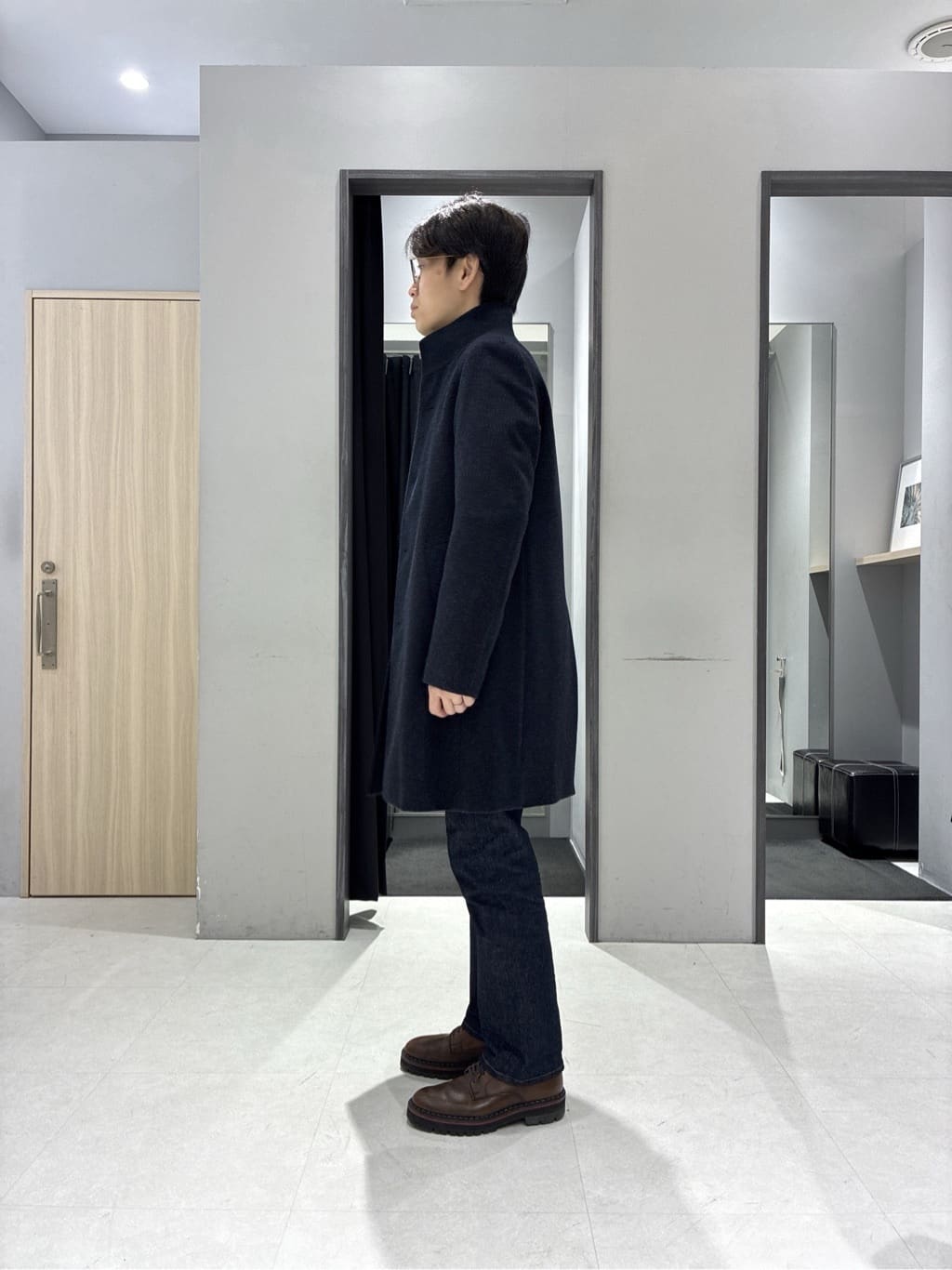 わいずみさんの「TAKEO KIKUCHI｜【ウールカシミヤブレンド】ビーバー調 スタンドカラー コート」を使ったコーディネート