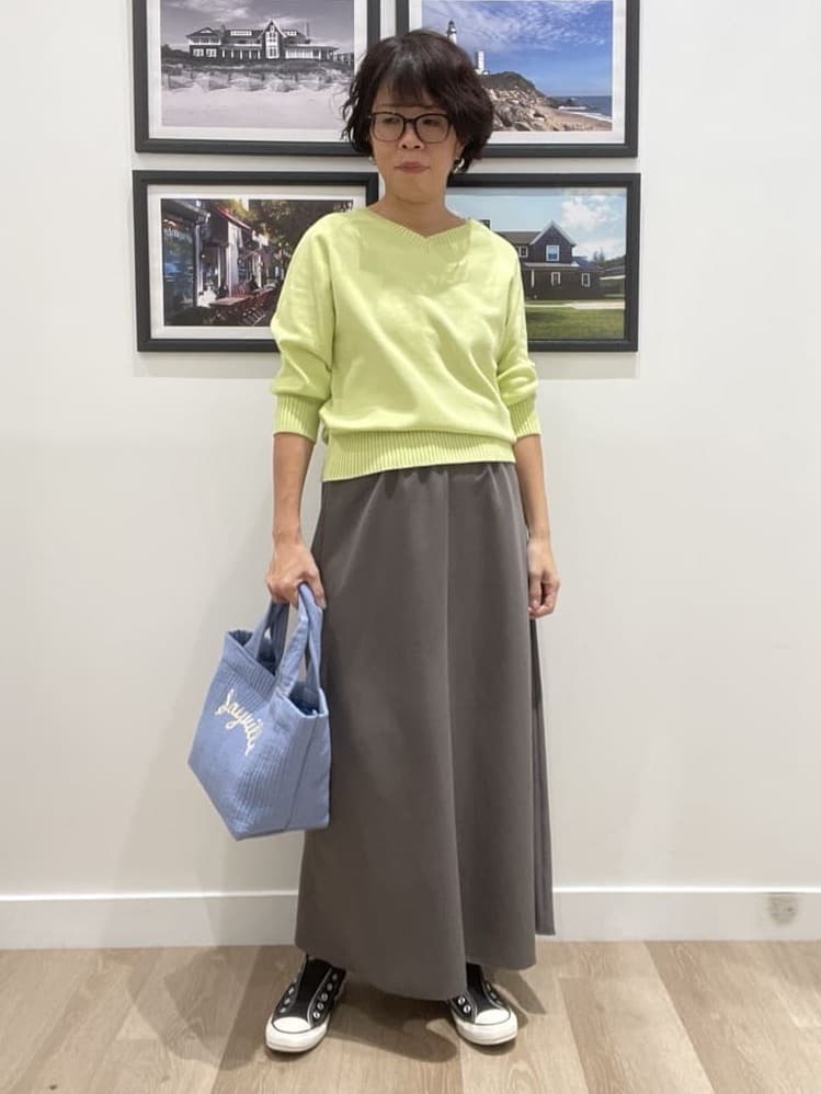 Naoさんの「Dessin｜【洗える】コットンVネックニット」を使ったコーディネート