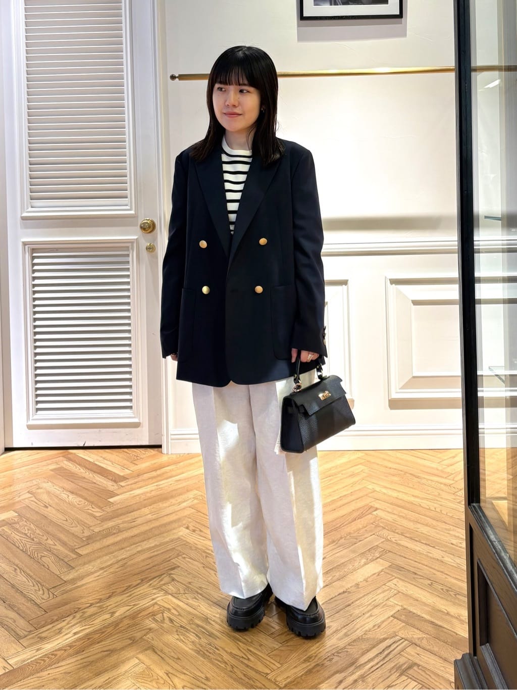 cocoさんの「DRESSTERIOR｜◆【ウォッシャブル】コットンフルニードルボーダーニット」を使ったコーディネート