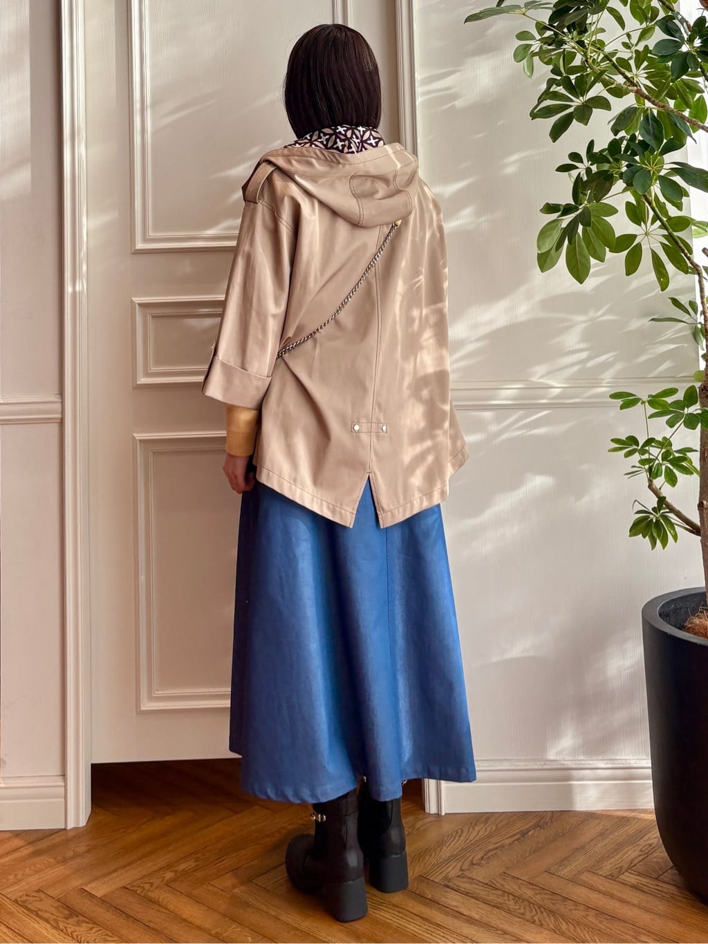 nakaoさんの「DRESSTERIOR｜【接触冷感/吸水速乾】クールタッチ デニムライク タックスカート」を使ったコーディネート
