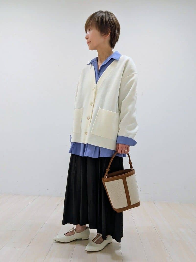 nishiさんの「Reflect｜【着回し力◎】ジャケット風ニットカーディガン」を使ったコーディネート