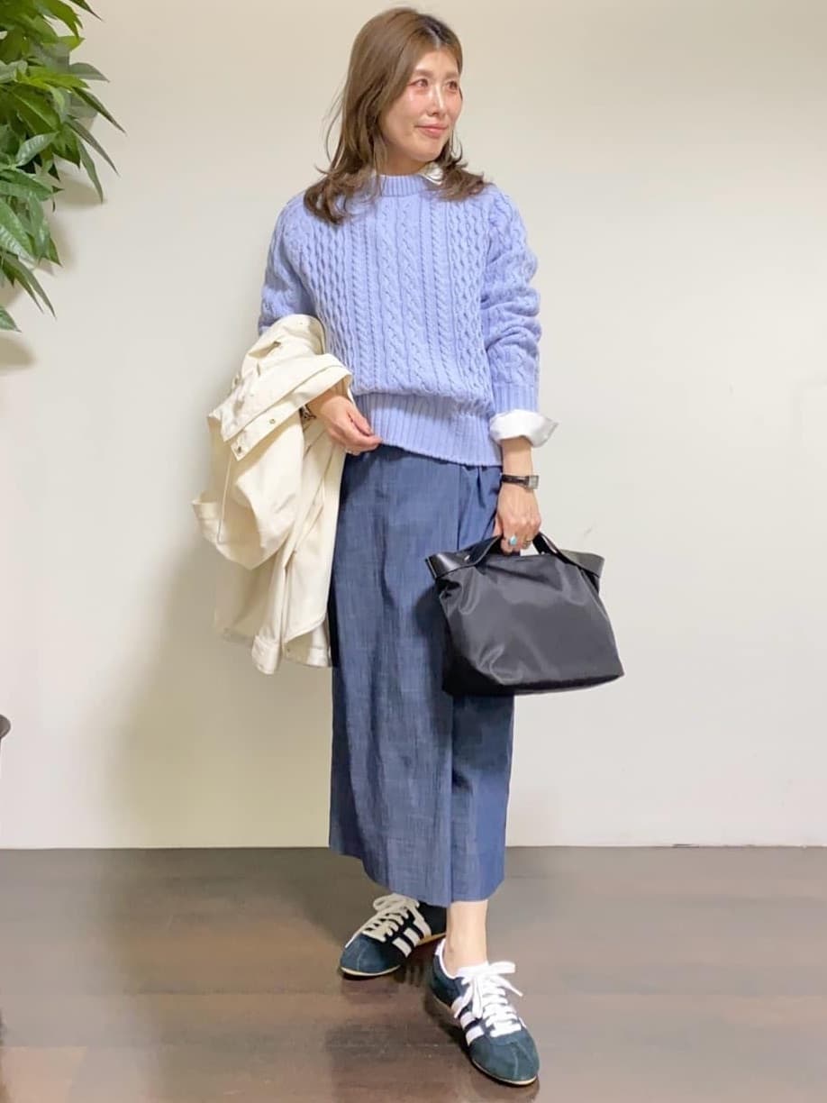 tomoさんの「UNTITLED｜【洗える】スポンディッシュ ケーブル柄ニット」を使ったコーディネート
