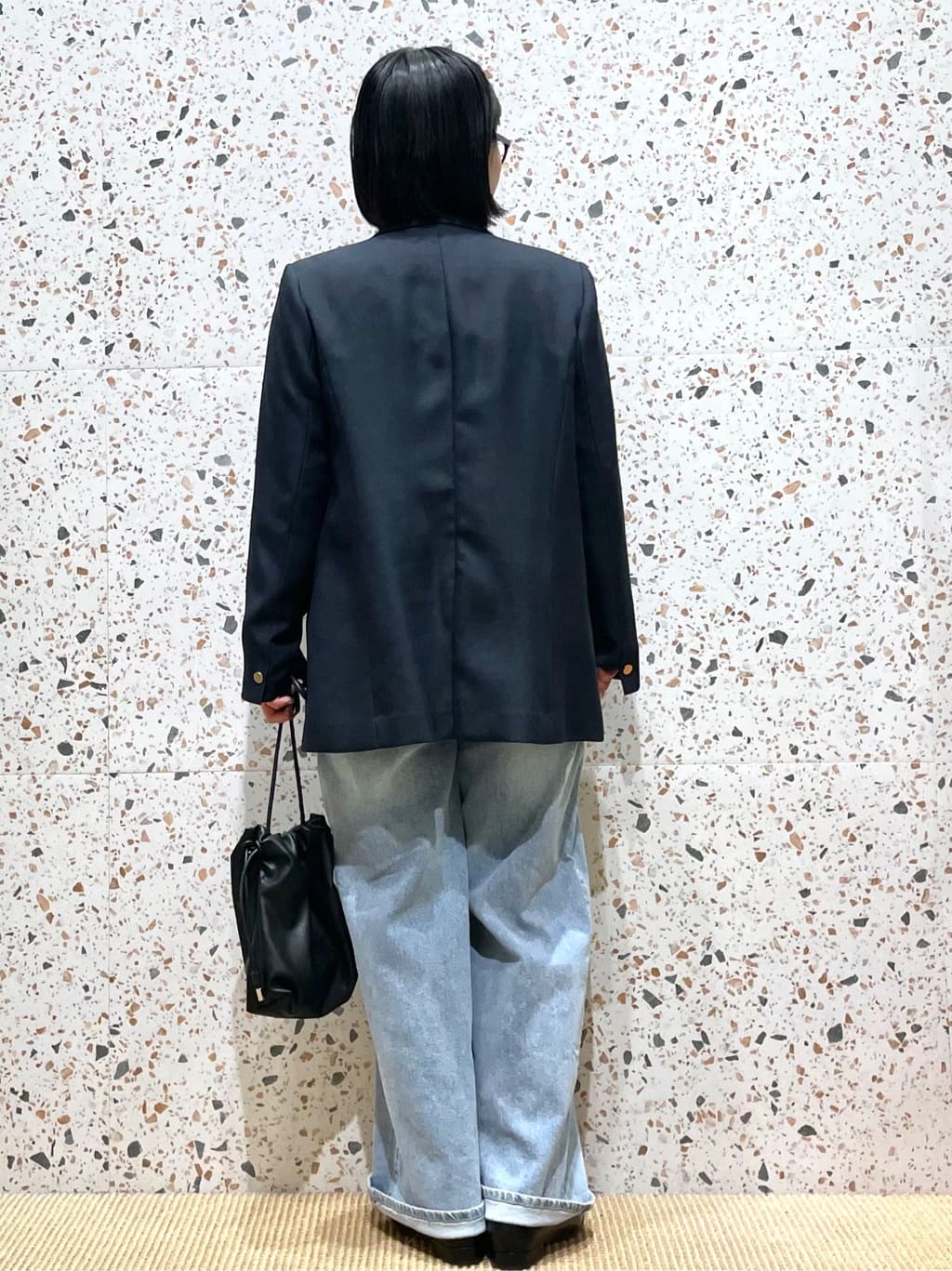 シゲリさんの「OPAQUE.CLIP｜金ボタンダブルブレストテーラードジャケット／セットアップ対応【洗える】」を使ったコーディネート