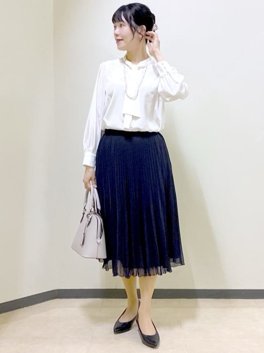  beni_gingerさんの「Reflect｜【きちんと見え／通勤／セレモニーにおすすめ◎】ドット柄ボウタイブラウス」を使ったコーディネート
