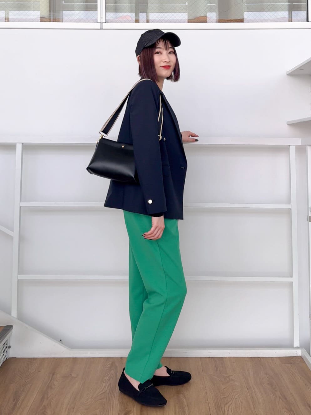 𝐜𝐡𝐢𝐤𝐚さんの「SHOO･LA･RUE｜【セットアップ可/S-LL/洗濯機可】マニッシュに決まる ダブルブレストジャケット」を使ったコーディネート