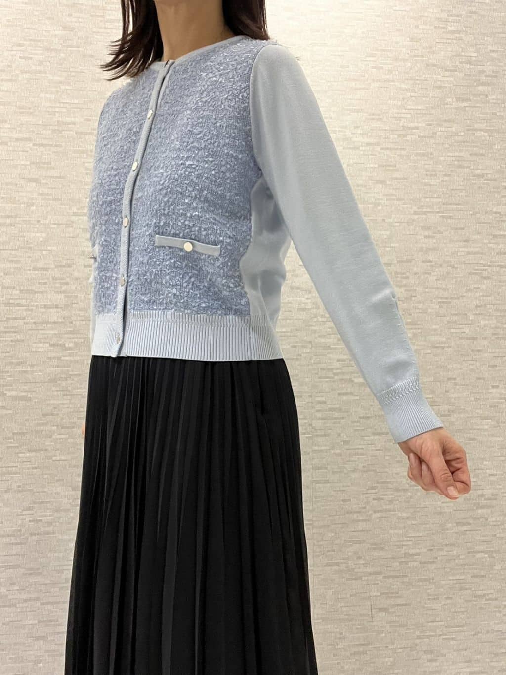 marikoさんの「Reflect｜【着映え◎】ツイード風ニットカーディガン」を使ったコーディネート