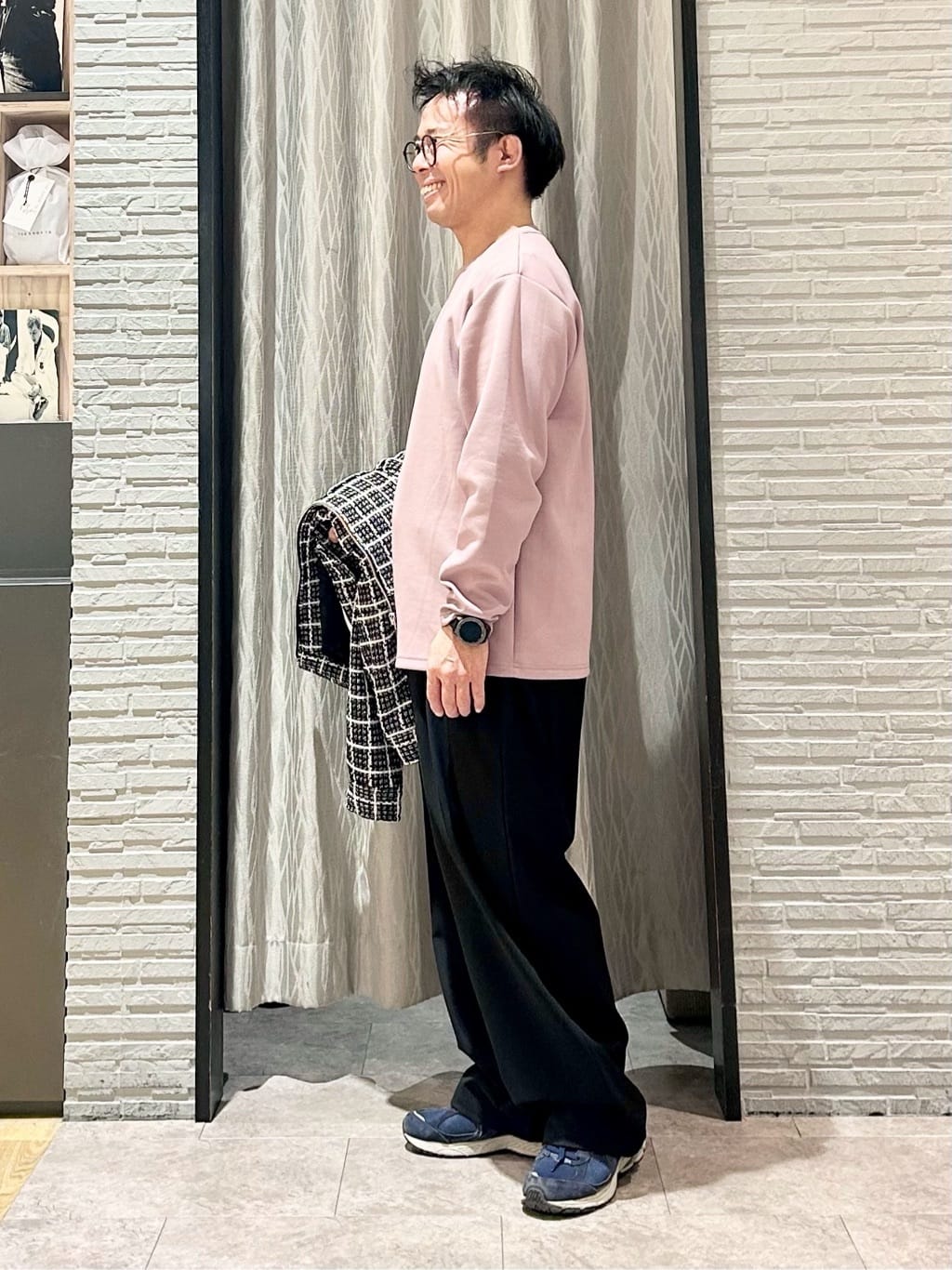 KENJI Iさんの「THE SHOP TK｜【カジュアルに上品さをプラス】変わり織ツイードブルゾン　洗濯機OK」を使ったコーディネート