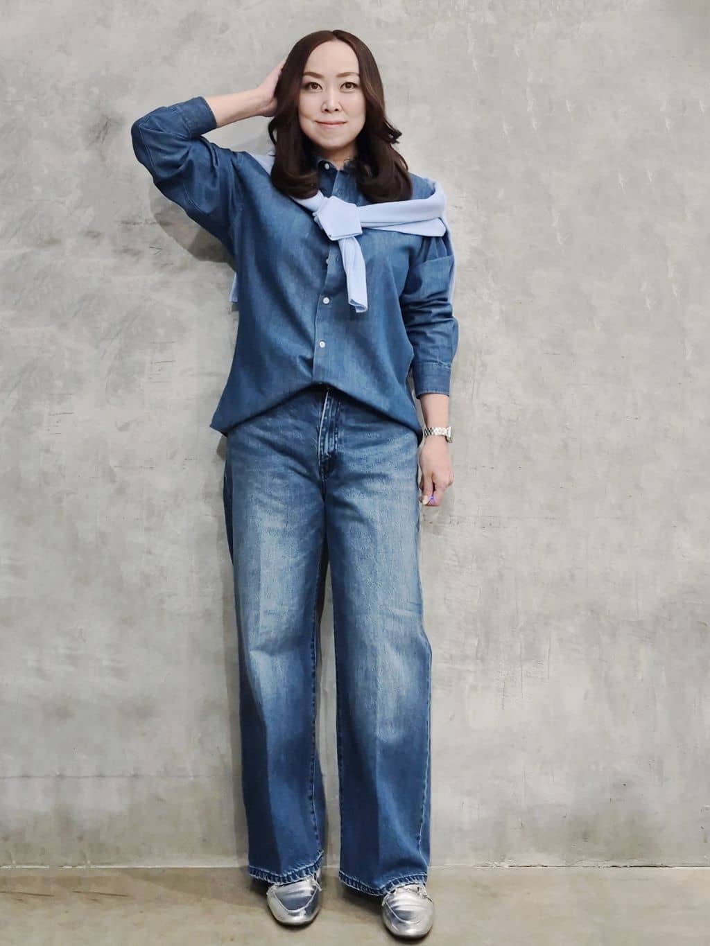 ひさえさんの「THE SHOP TK｜【S-XLサイズ/選べる6色】どこから見ても美しい ガーターニット/洗濯機OK」を使ったコーディネート