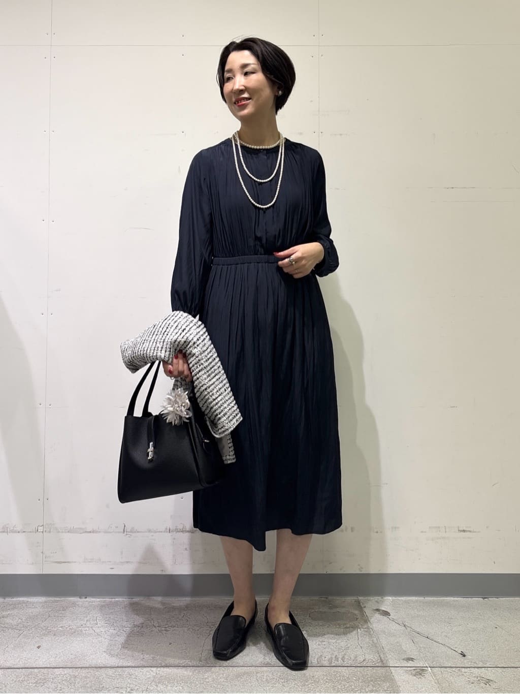 yuriさんの「INDIVI｜【洗える】ギャザーフレアワンピース」を使ったコーディネート