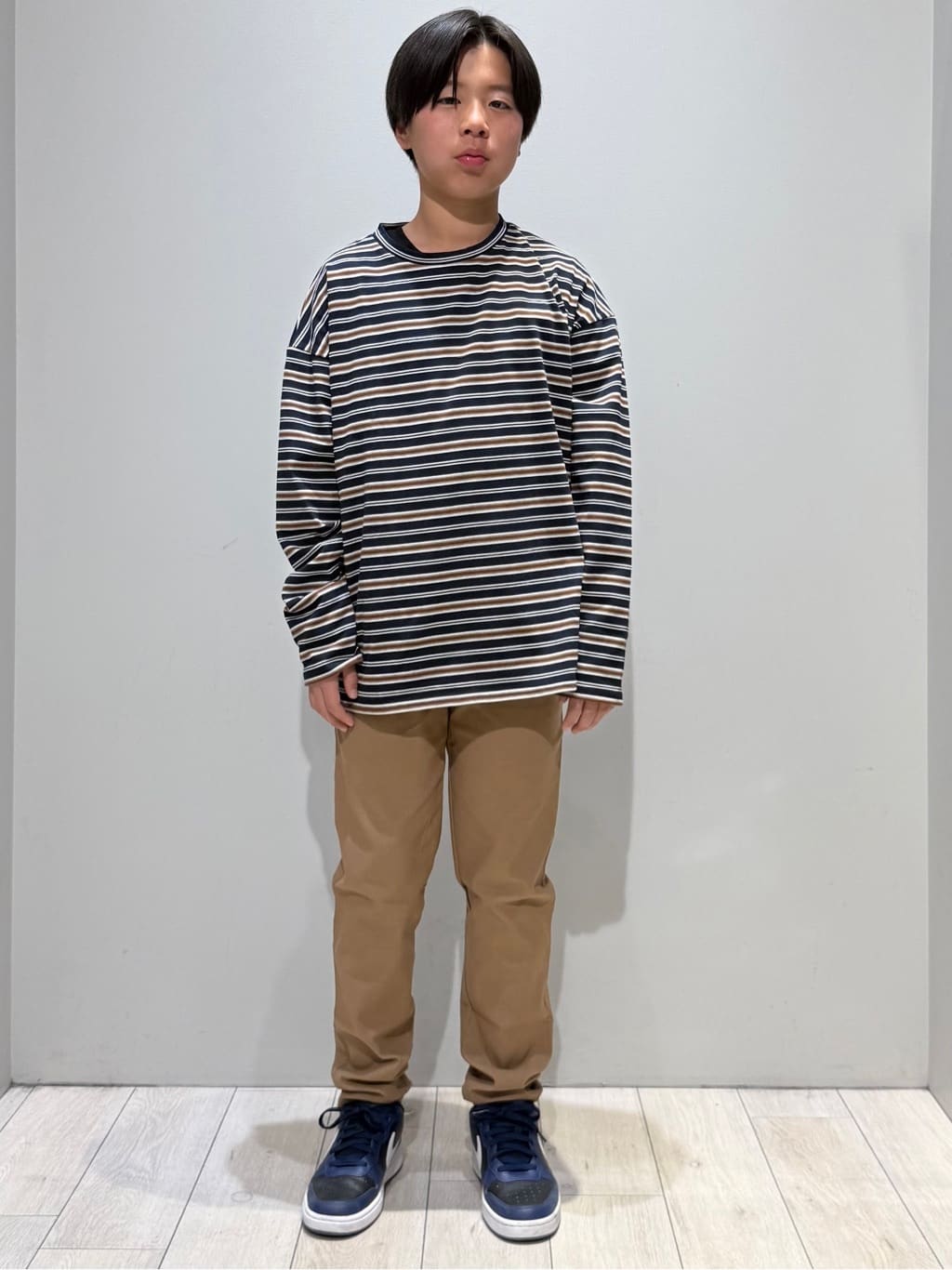 kuboさんの「THE SHOP TK｜【110-160】マルチボーダーロンT」を使ったコーディネート