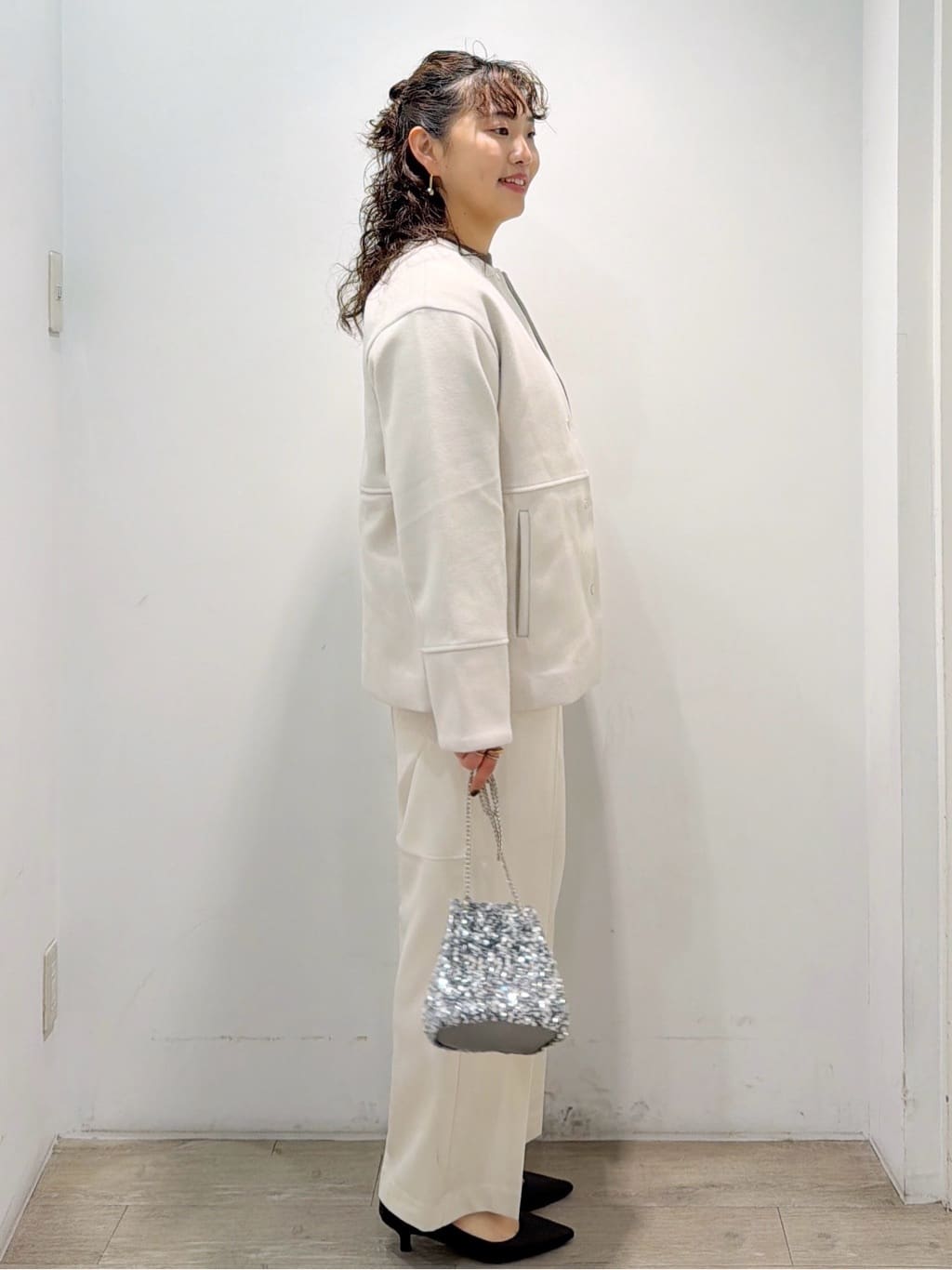 sumicaさんの「OPAQUE.CLIP｜ウールライクメルトンノーカラーコート【洗濯機洗い可】」を使ったコーディネート