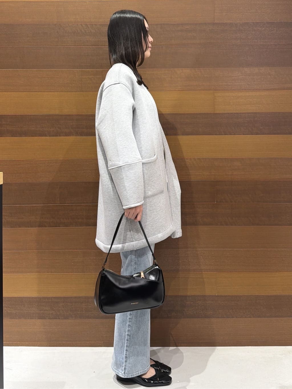 さやさんの「OPAQUE.CLIP｜リバーシブル配色ノーカラーコート【洗濯機OK】」を使ったコーディネート