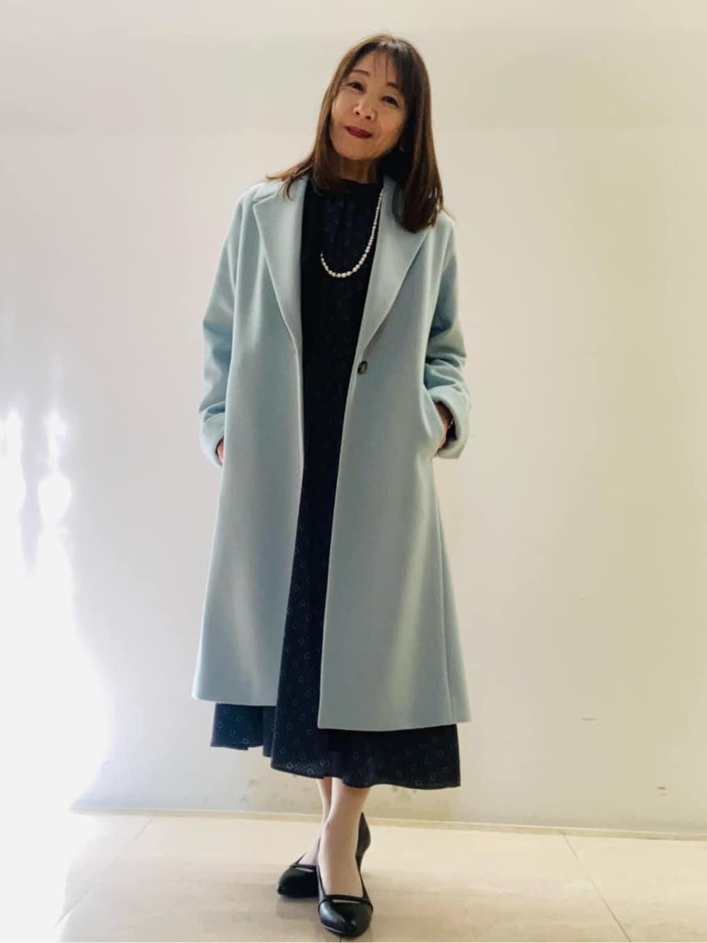 kurodaさんの「Reflect｜【きちんと見え／通勤／セレモニーにおすすめ◎】ドット&times;ダイヤ柄ワンピース」を使ったコーディネート