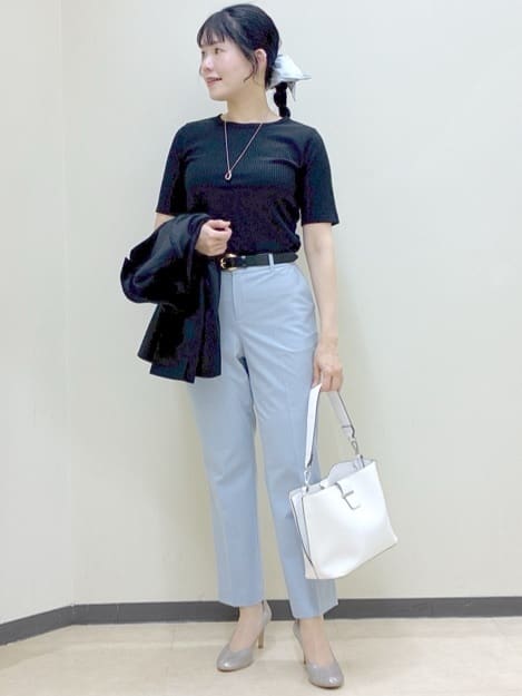  beni_gingerさんの「Reflect｜【インナーにおすすめ◎】クルーネックストレッチリブトップス」を使ったコーディネート