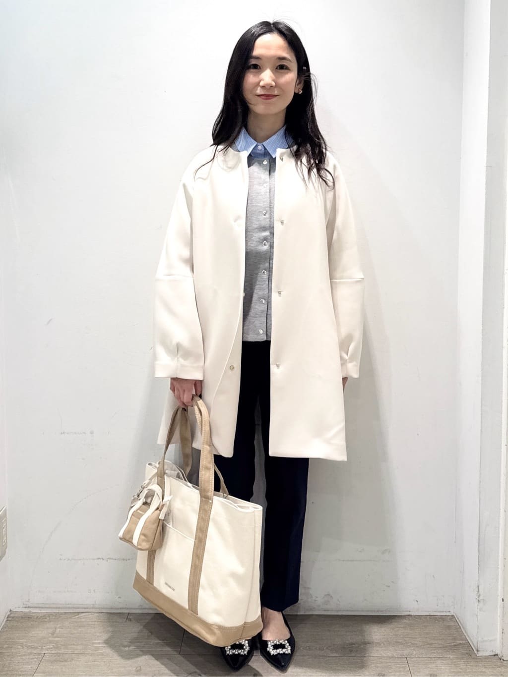 yuicciさんの「OPAQUE.CLIP｜フォルムスリーブミドルコート【洗濯機OK】」を使ったコーディネート