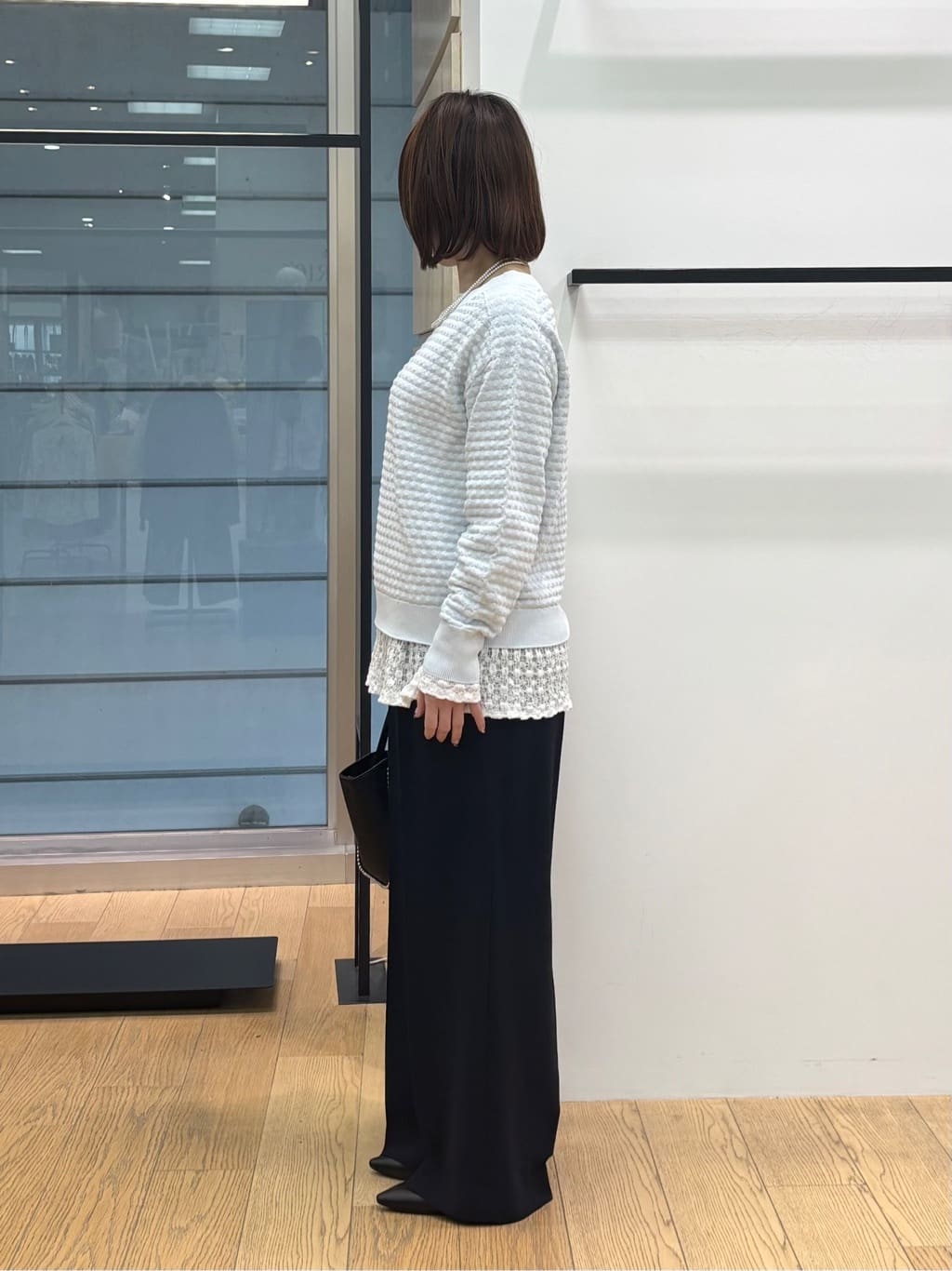 asamiさんの「INDIVI｜【洗える／凹凸編み】ジャカードニット」を使ったコーディネート