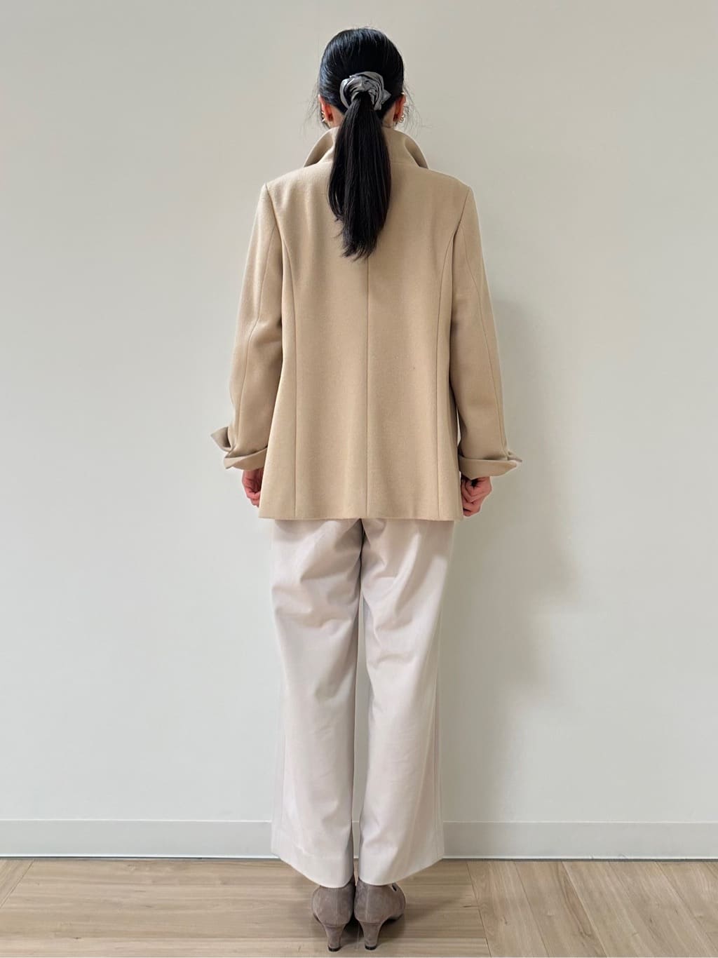 Momoさんの「Reflect｜【SS-4Lサイズ／衿が顔に当たらない◎】スタンドネックミドルコート」を使ったコーディネート