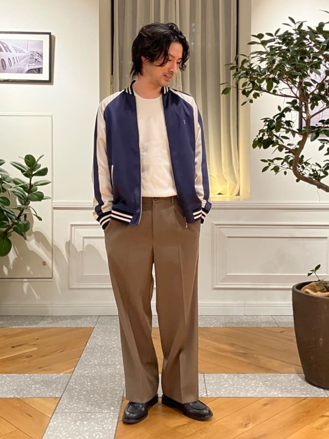 junyaさんの「DRESSTERIOR｜【ウォッシャブル】サイドゴア ワンタックワイドパンツ」を使ったコーディネート