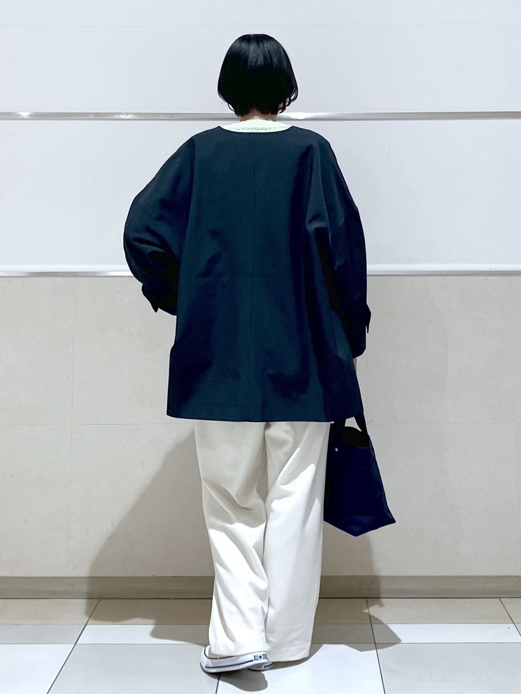 eriko さんの「Dessin｜【花粉ガード/撥水加工/洗える】クルーネックスプリングコート」を使ったコーディネート