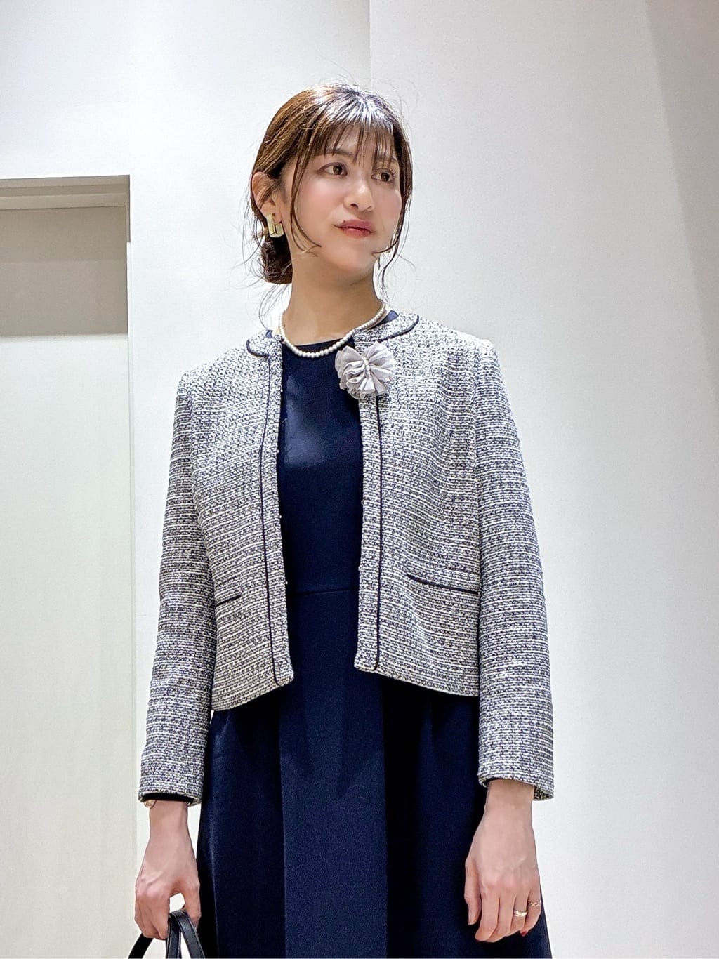 もんちゃんさんの「OPAQUE.CLIP｜《通勤対応》フィットアンドフレアワンピースダブルクロス【洗濯機OK】」を使ったコーディネート