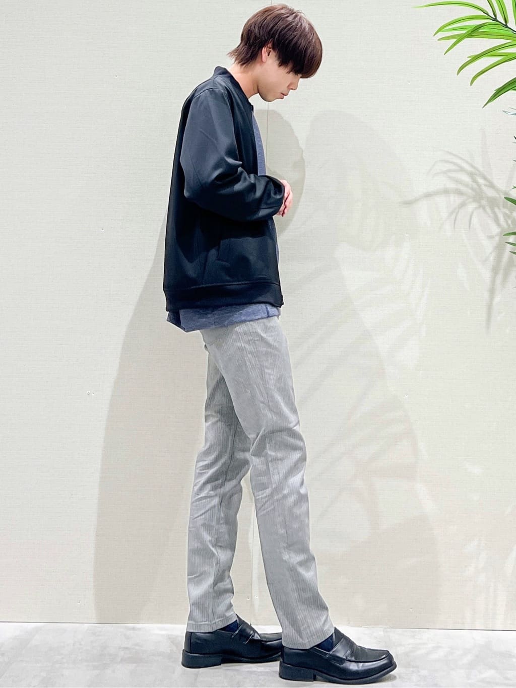 SHI-MAさんの「THE SHOP TK｜FLEX LINE ストレッチリブブルゾン　ストレッチ/防シワ/マシンウォッシャブル/セットアップ可」を使ったコーディネート