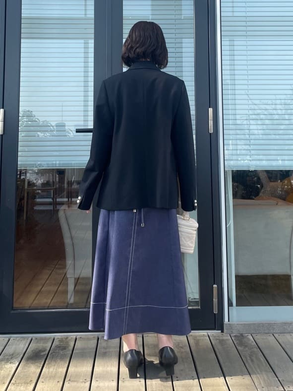 abeさんの「Couture brooch｜【洗える・通勤】パール調ボタン テーラードジャケット」を使ったコーディネート