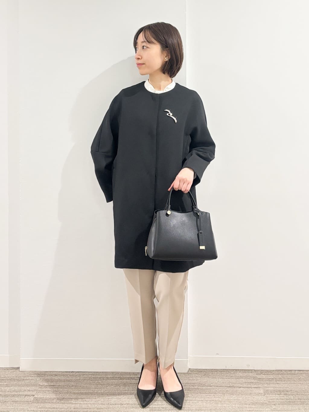 kumiさんの「OPAQUE.CLIP｜フォルムスリーブミドルコート【洗濯機OK】」を使ったコーディネート