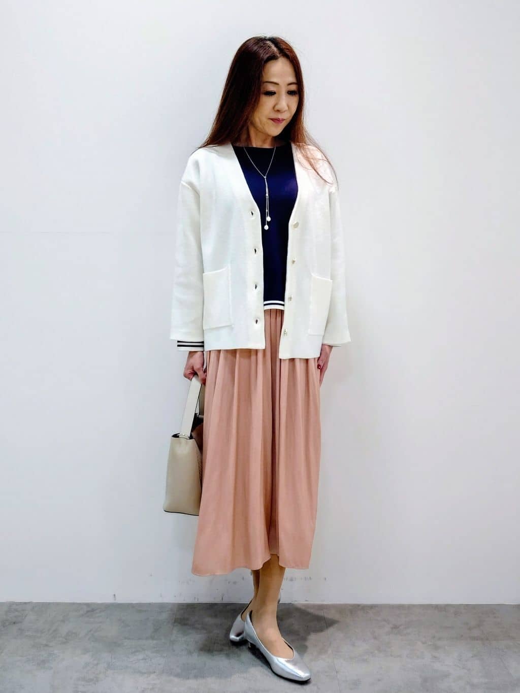 yoshiさんの「Reflect｜【着回し力◎】ジャケット風ニットカーディガン」を使ったコーディネート