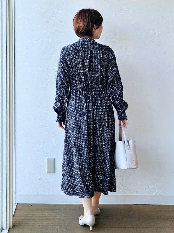 やじまさんの「UNTITLED｜【洗える/きれいめ】クラシカルツイードワンピース」を使ったコーディネート