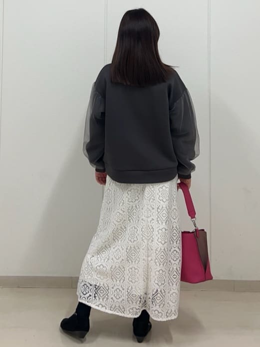 ゆうさんの「Reflect｜【セットアップ可】レースミディアムスカート」を使ったコーディネート