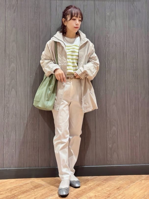 meiさんの「SHOO･LA･RUE｜楽にきちんと見られたい　大人カジュアルボーダーニット」を使ったコーディネート