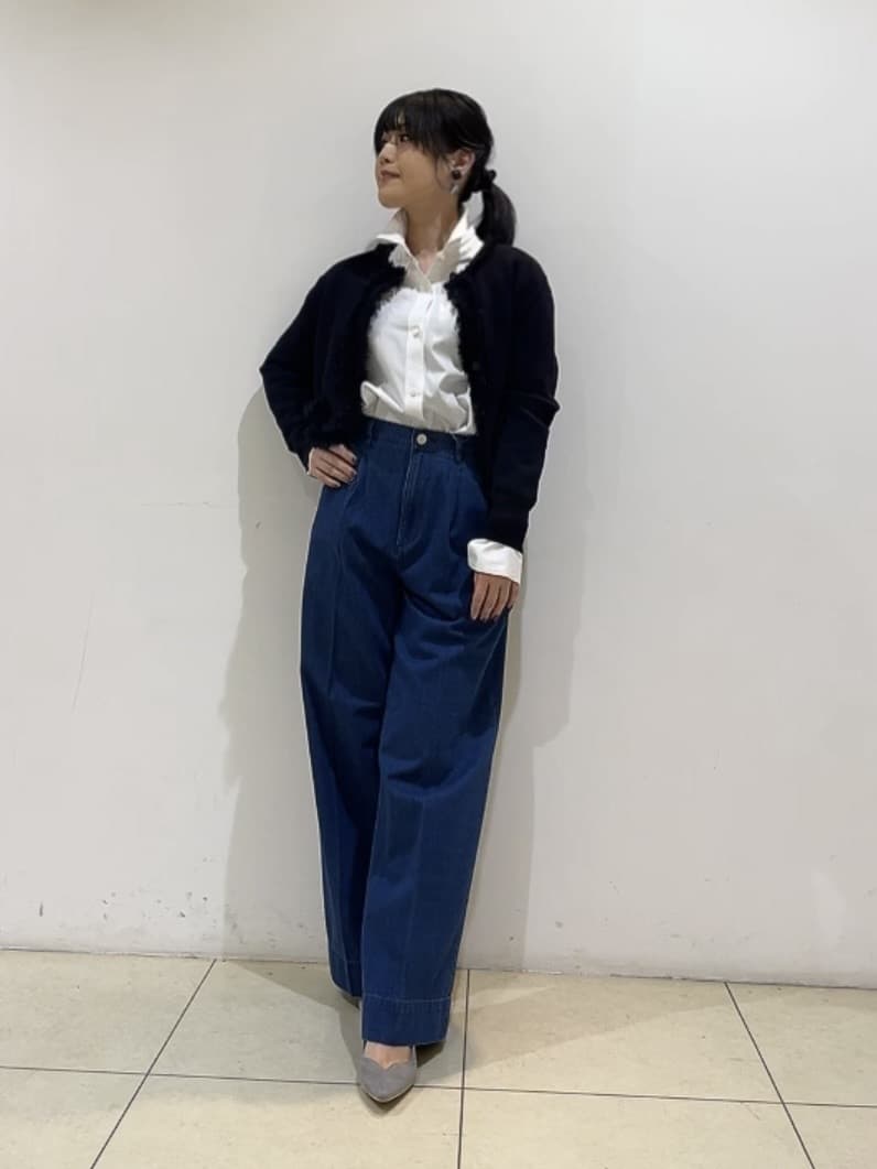 watanabeさんの「UNTITLED｜【洗える/ジャケット風】ツイードニットカーディガン」を使ったコーディネート