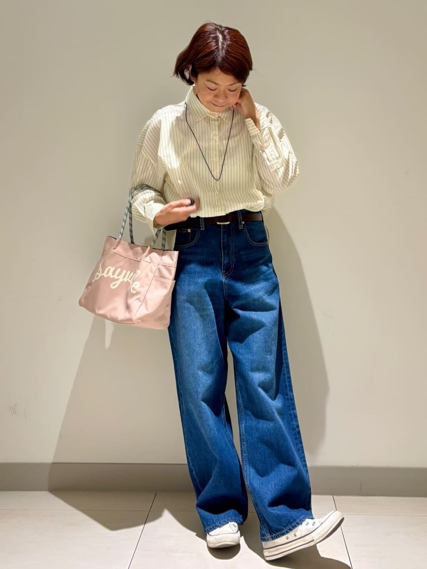 Haruさんの「Dessin｜【洗える】バックボタンオーバーシャツ」を使ったコーディネート