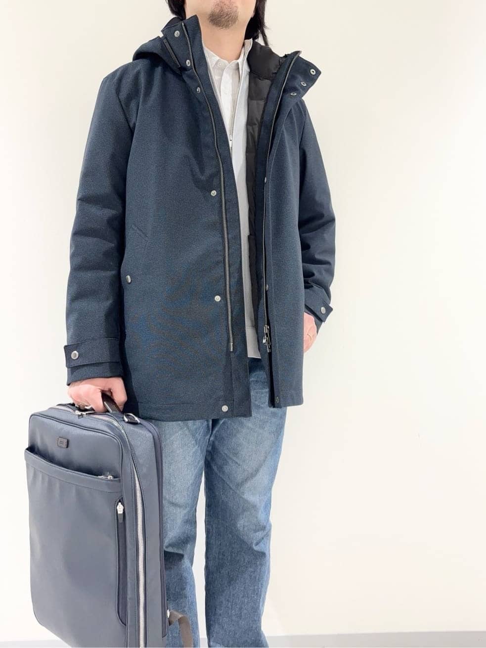 及川さんの「TAKEO KIKUCHI｜【3WAY】ドビー ダウンライナー付ブルゾン」を使ったコーディネート
