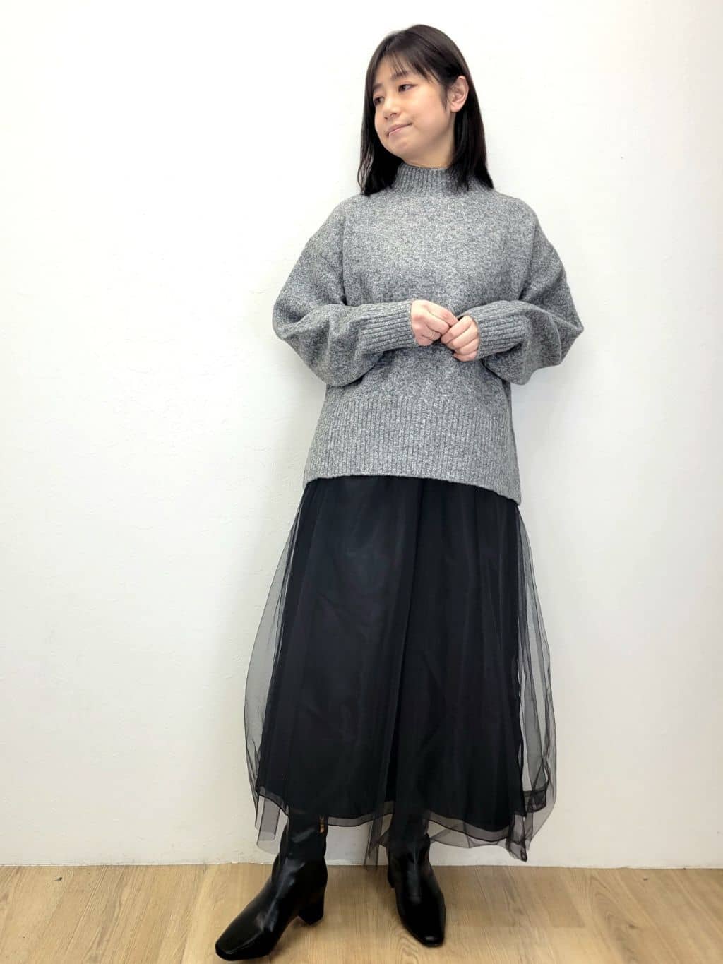 LISAさんの「OPAQUE.CLIP｜ふわふわハイネックニット【洗濯機OK】」を使ったコーディネート