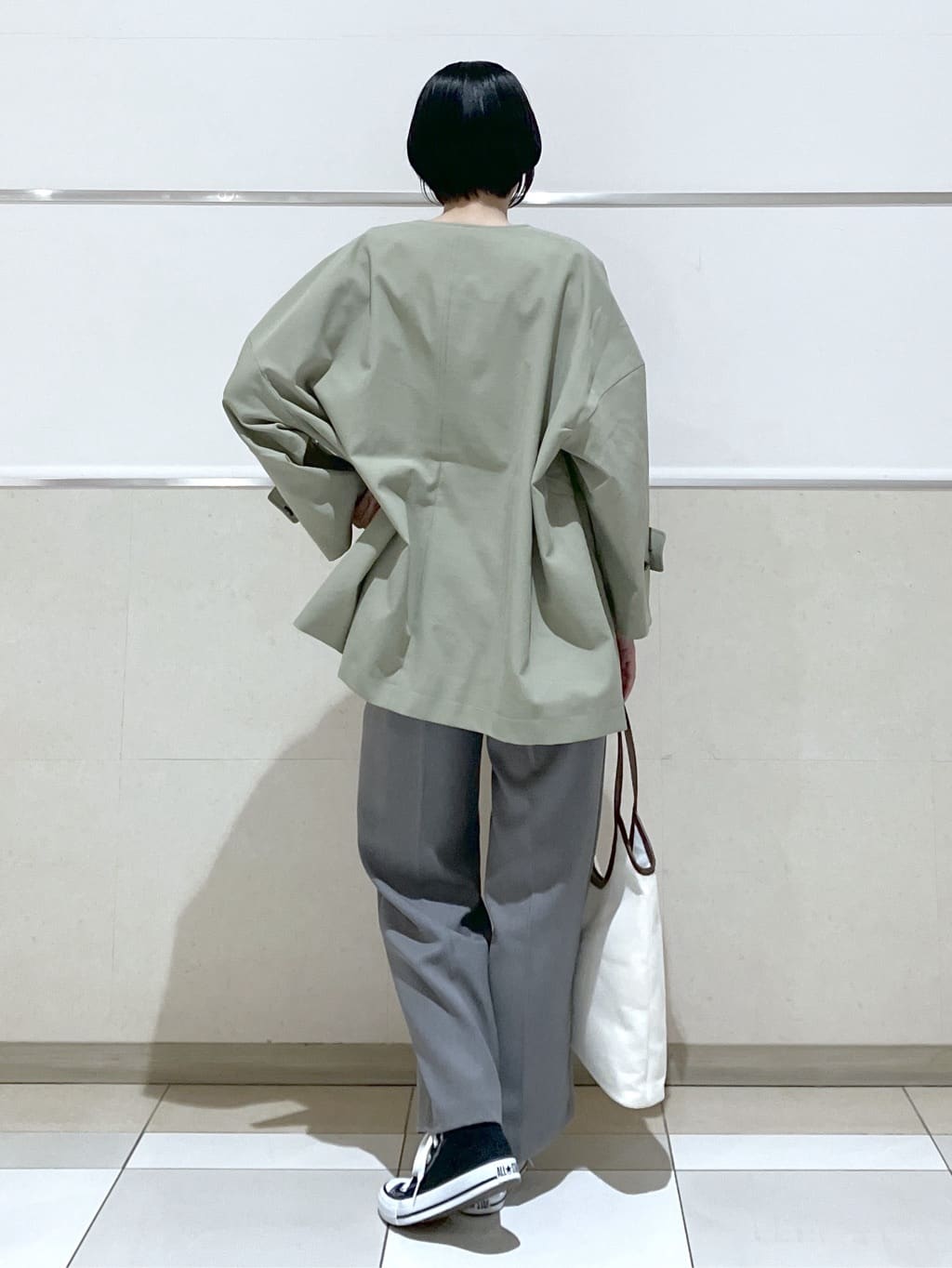 eriko さんの「Dessin｜【花粉ガード/撥水加工/洗える】クルーネックスプリングコート」を使ったコーディネート