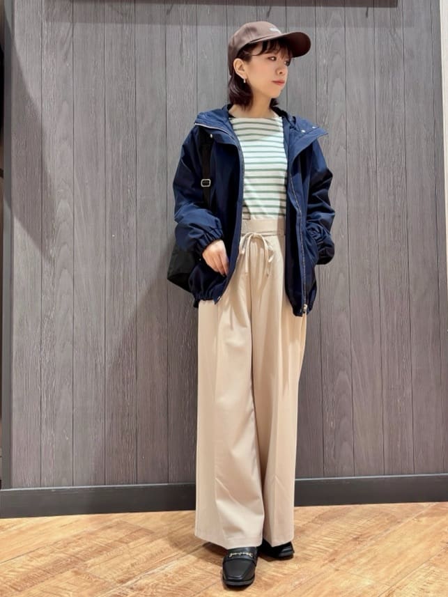meiさんの「SHOO･LA･RUE｜【S-LL/洗濯機可】着こなしいろいろ 首元すっきりボートネック ボーダーロンT」を使ったコーディネート
